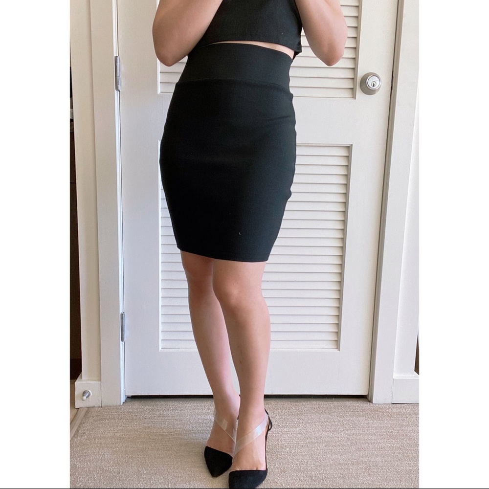 Black Long Pencil Skirt